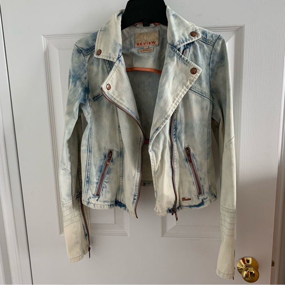 Review denim moto jacket